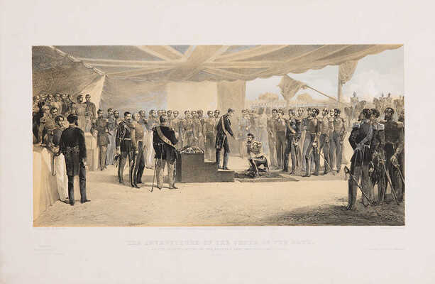 Симпсон Уильям. Награждение орденом Бани в штабе британской армии перед Севастополем (лист 23 из альбома: Simpson W. The Seat of War in the East... First Series-Second Series. London: Paul and Dominic Colnaghi & Co, 1855-1856)